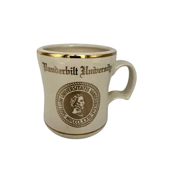 Vintage Vanderbilt University Army ROTC Gold Trim Mug – W.C. Bunting Co 4″ Tall - Picture 1 of 7